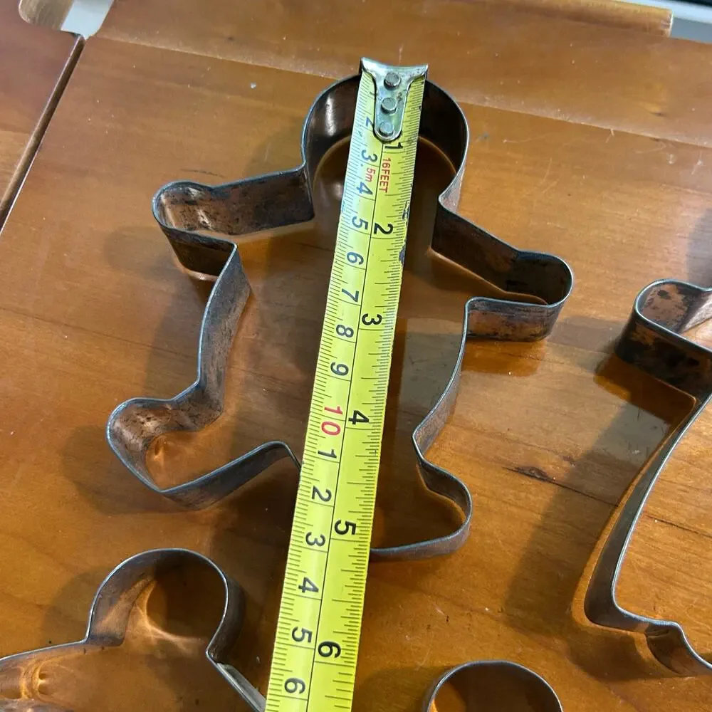 Vintage Gingerbread Family Cookie Cutters Set of 5 – Tin Man & Woman Cutters